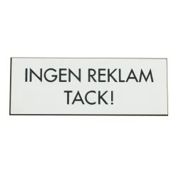 Skylt Millers Dekal Ingen Reklam