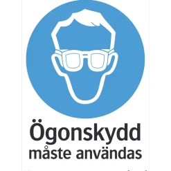 Skylt Systemtext Ögonskydd 210x297 mm Plast
