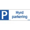 Skylt Systemtext Hyrd Parkering 297x105 mm Aluminium