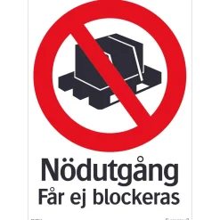 Skylt Systemtext Nödutgång 210x297 mm Plast