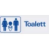 Skylt Systemtext Toalett Dam/herr 225x80 mm Aluminium