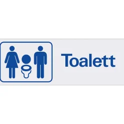 Skylt Systemtext Toalett Dam/herr 225x80 mm Aluminium