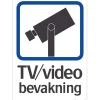 Skylt Systemtext Tv/videobevakning 148x210 mm Dekal