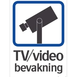 Skylt Systemtext Tv/videobevakning 148x210 mm Dekal