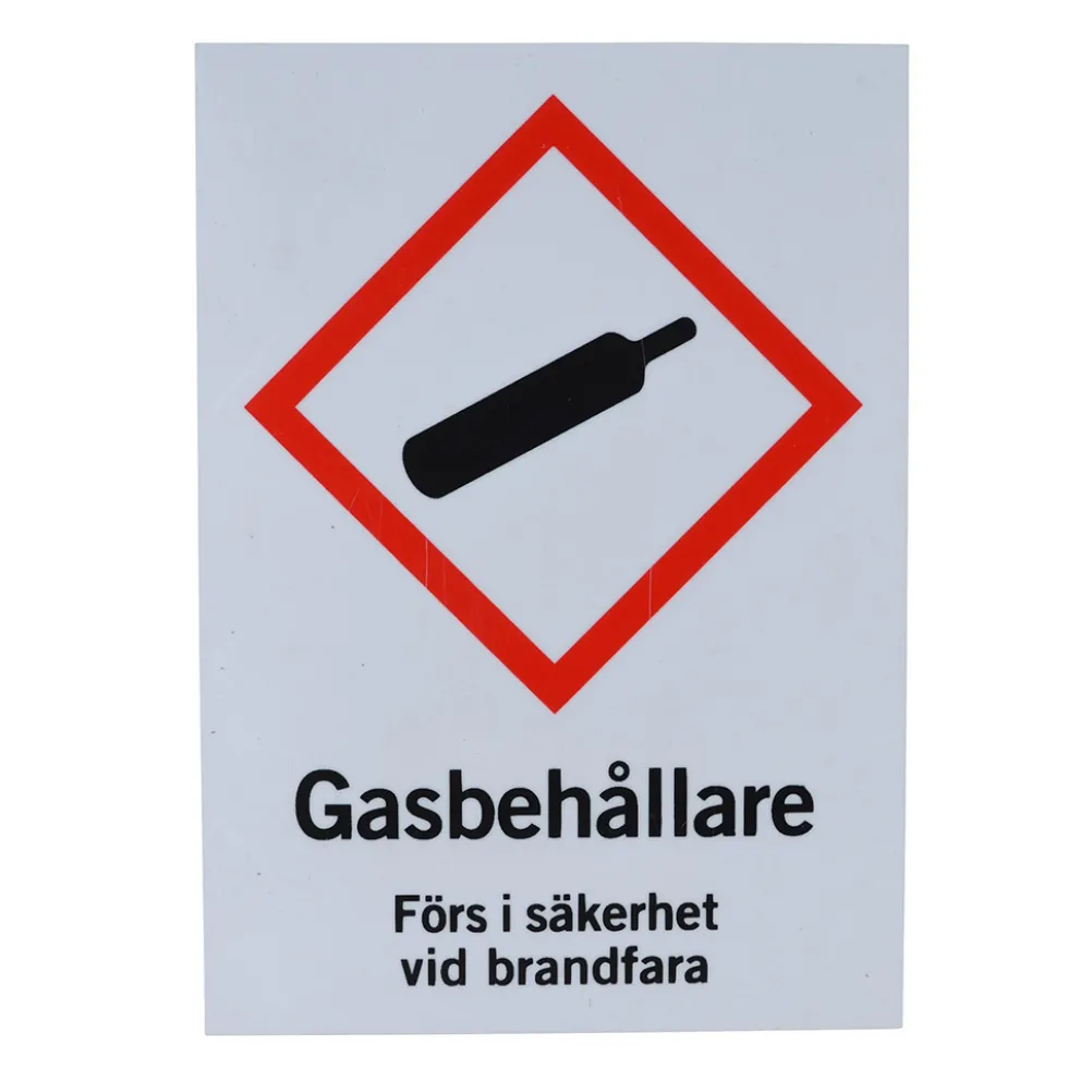 Skylt Willab Gasbehållare