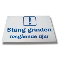 Skylt Willab Stäng Grinden Lösgående Djur