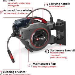 Slangvinda Einhell GE-HR 18/30-1 Li Utan Batteri & Laddare