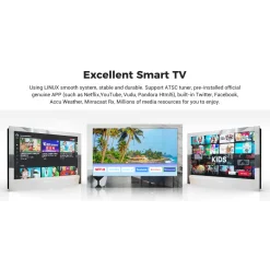 Smart Badrumsspegel TV Sylvox Vattentät 24tum