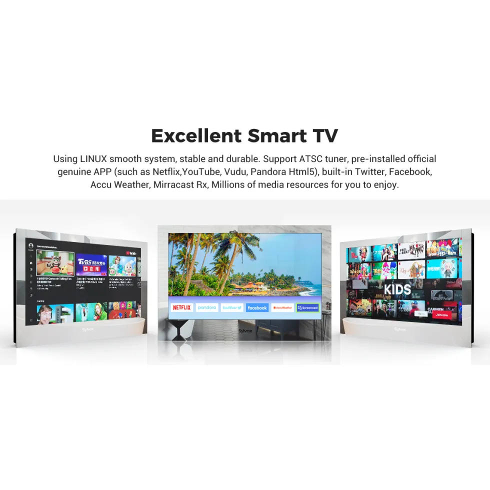 Smart Badrumsspegel TV Sylvox Vattentät 24tum