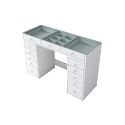 Sminkbord Scandinavian Choice Ramender med Förvaring & Bordsskiva i Glas 120cm