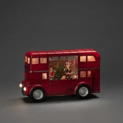 Snöglob med belysning Gnosjö Konstsmide Vattenfylld Buss med Tomte