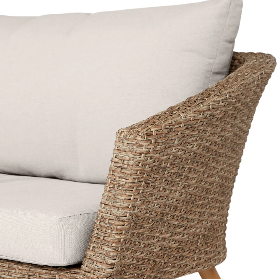 Soffa Comfort Garden Johannes 3-sits inkl. DynorNatur/Grå