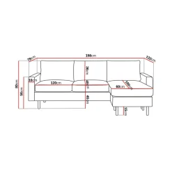 Soffa Scandinavian Choice Peppe Vändbar L-Formad Divansoffa 3-sits