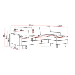 Soffa Scandinavian Choice Peppe Vändbar L-Formad Divansoffa 3-sits