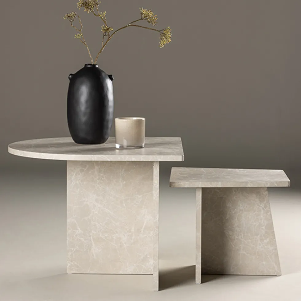 Soffbord Venture Home Sala Beige Vardagsrumsbord med Marmorlook