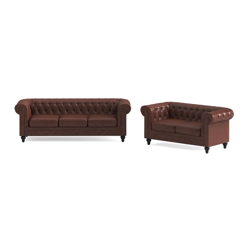 Soffgrupp Manor House Chesterfield Lyx 3-sits och 2-sits