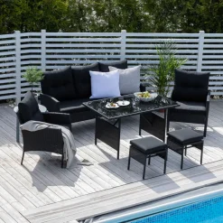 Soffgrupp Venture Home Kalle Svart Utomhus