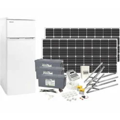 Solcellspaket Sunwind 400W med 12V kylskåp 222l