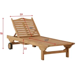 Solsäng Venture Home Ghana med Ställbart Ryggstöd, Teak Utomhus
