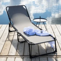 Solsäng Venture Home Majken Grå Stål/Textilene Utomhus