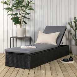 Solsäng Venture Home Quad Svart Konstrotting Utomhus