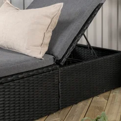 Solsäng Venture Home Quad Svart Konstrotting Utomhus