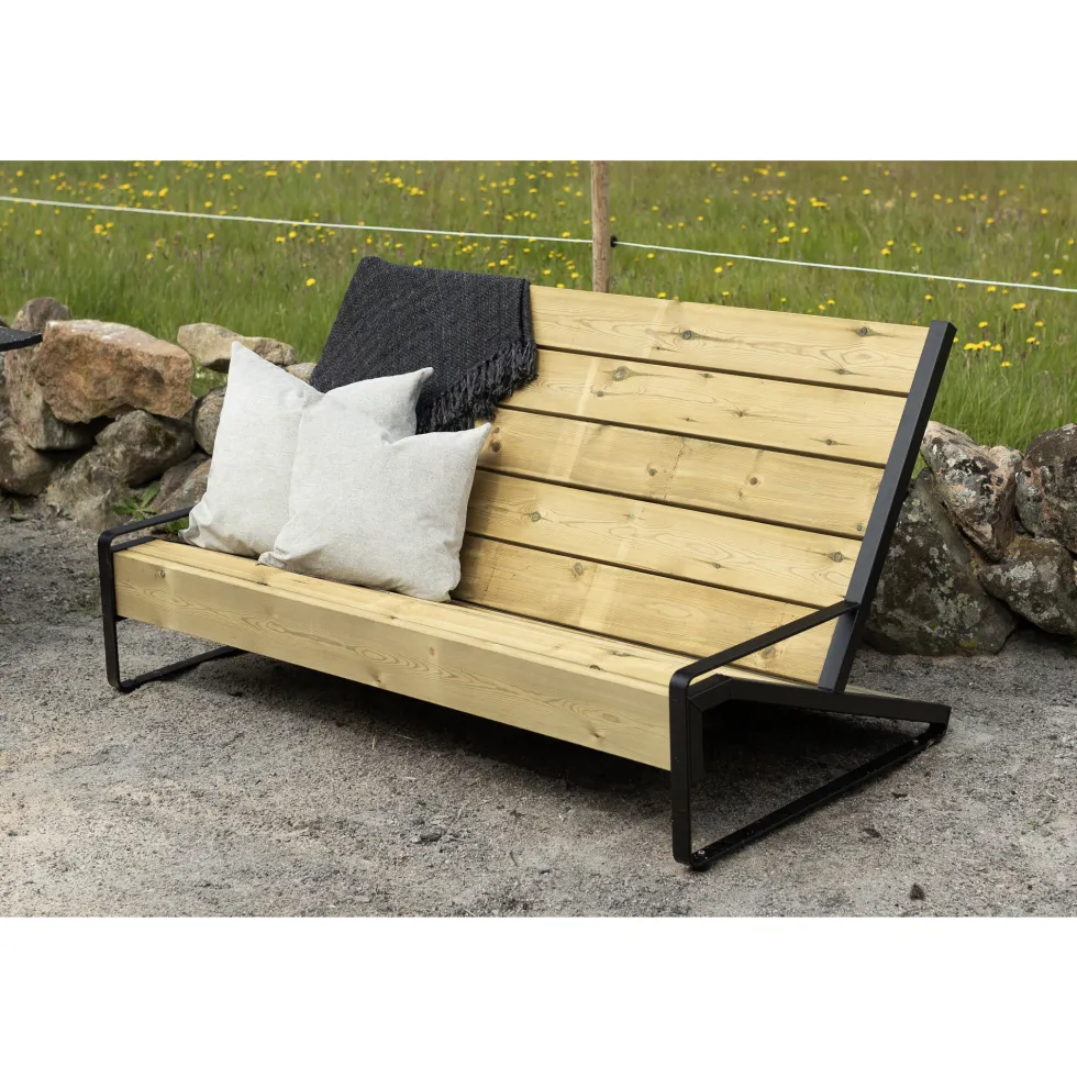 Solsoffa Jabo Vansjön med 2st Gavlar Svart