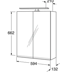 Spegelskåp Gustavsberg Artic 60 cm med LEDVit