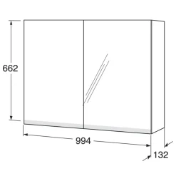 Spegelskåp Gustavsberg Artic 100 cm med LED belysning Undertill