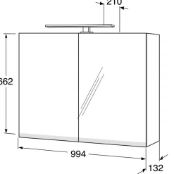 Spegelskåp Gustavsberg Artic 100 cm med LEDVit