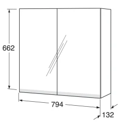 Spegelskåp Gustavsberg Artic 80 cm med LED belysning Undertill