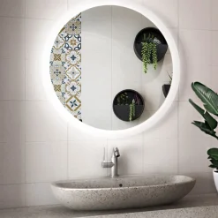 Spegel Vidi Atum Rund med LED-belysning
