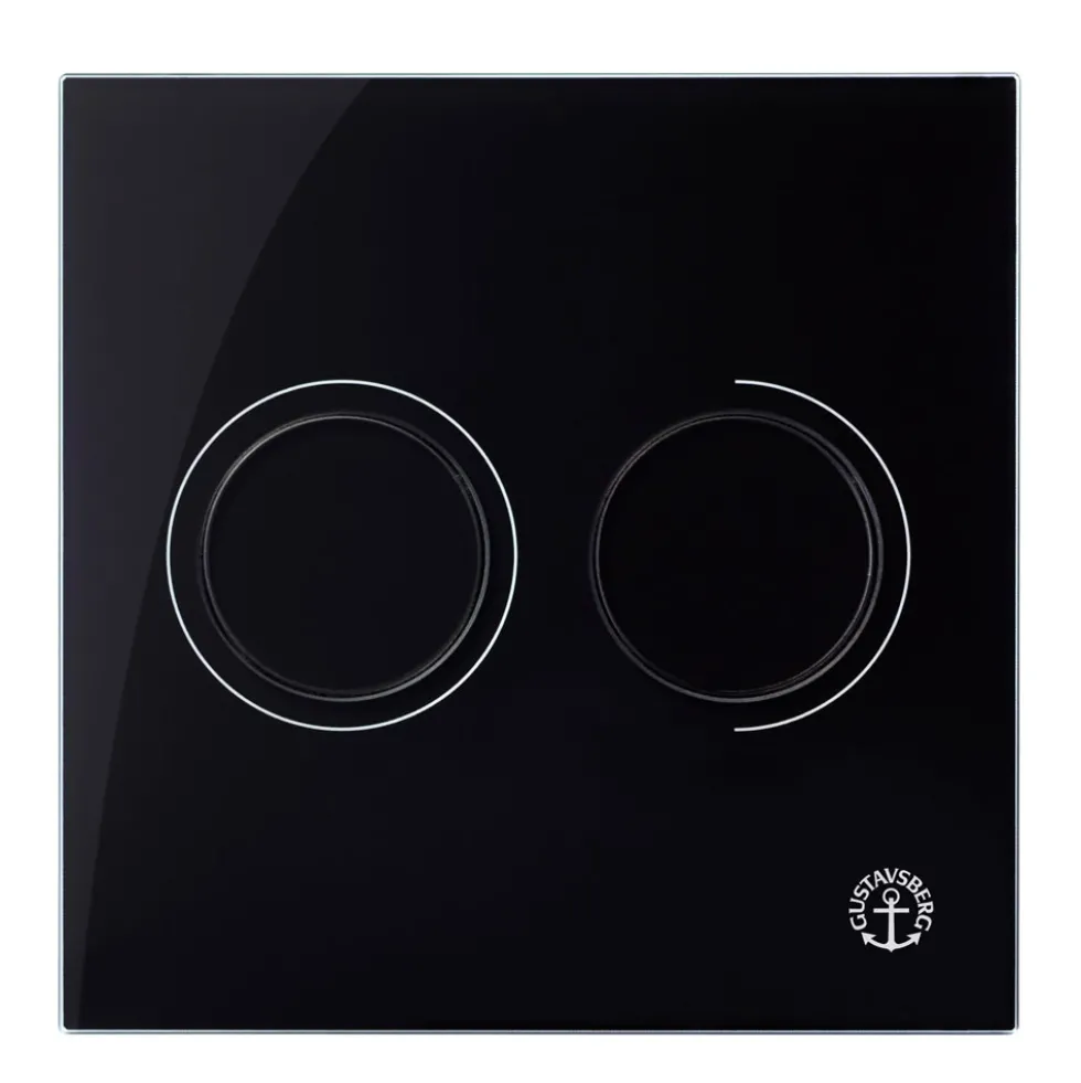 Spolknapp Gustavsberg till Triomont XS Duo Glas PneumatiskSvart