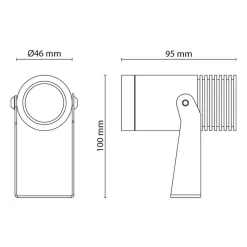 Spotlight SG ARMATUREN Hovden Mini 3K 36° Dimbar LED Utebelysning Antracit