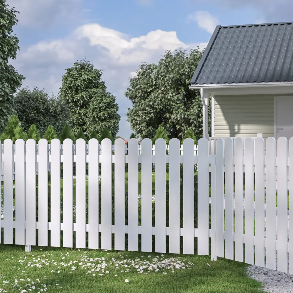 Staket Palmako Kelda 10Vitmålad