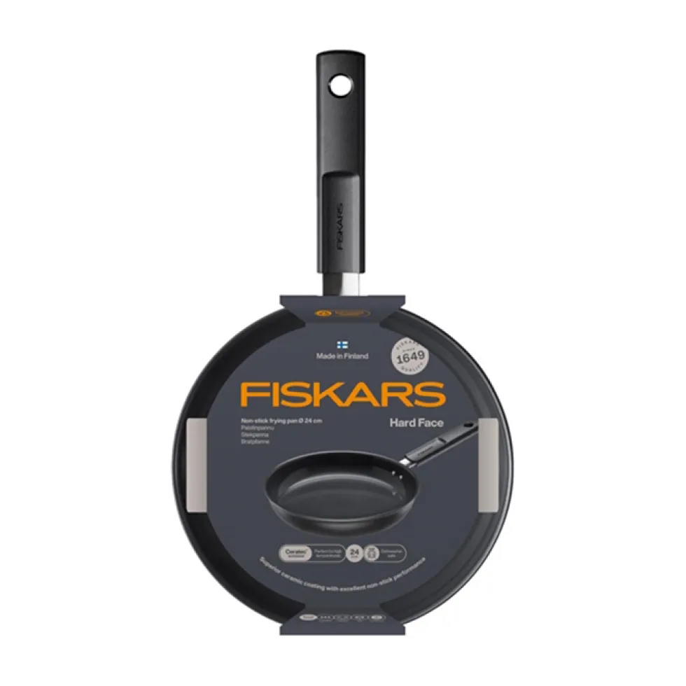 Stekpanna Fiskars Hard Face 24 cm Med Non-Stick Beläggning och Silikonlock