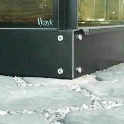 Stålsockel Vitavia Svart Galvaniserat Stål för Växthus 125mm, 6,2m²