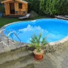 Stålväggspool Planet Pool Premium Inbyggd Åttaformad 5,25x3,2 inkl SF8 Stege och Tillbehör