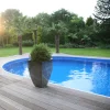 Stålväggspool Planet Pool Premium Inbyggd Oval 6x3,2 m inkl SF8 Stege och Tillbehör