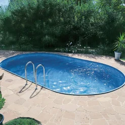 Stålväggspool Planet Pool Premium Inbyggd Oval 6x3,2 m inkl SF8 Stege och Tillbehör