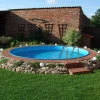 Stålväggspool Planet Pool Premium Inbyggd Rund Ø420 cm D:150 cm inkl SF8 Stege och Tillbehör