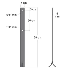 Stolpfot PLUS Universal Svart 2-pack