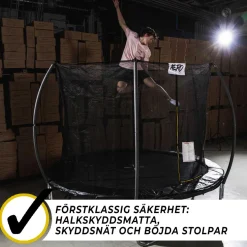 Studsmatta React Aero Trampolin med Skyddsnät Ø4,27m