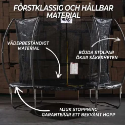 Studsmatta React Aero Trampolin med Skyddsnät Ø4,27m