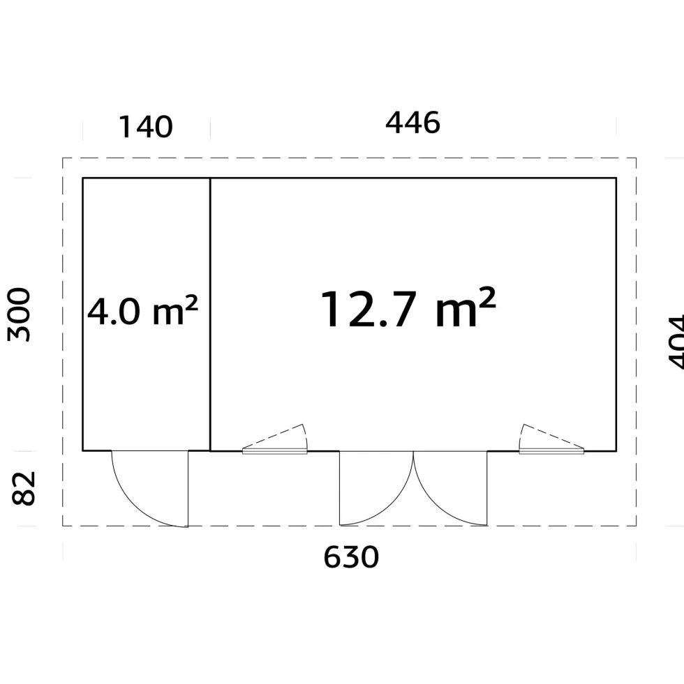 Stuga Palmako Aurelia 17,6 m² (inv. 16,7 m²)