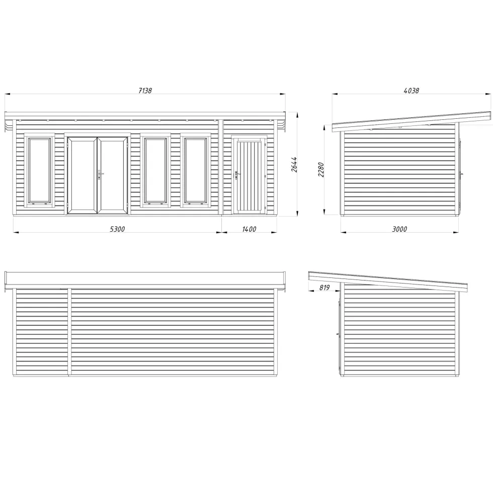 Stuga Palmako Aurelia 20,1 m² (inv. 19,2 m²)
