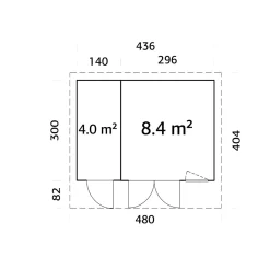 Stuga Palmako Aurelia 13,1 m² (inv. 12,4 m²)