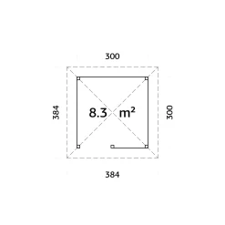 Stuga Palmako Bianca 8,3 m2 Set 3
