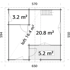Stuga Palmako Emily 40,1+5,2 m2