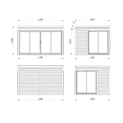 Stuga Palmako Serena 13,4 m² Set 2 Slide (inv. 12,6 m²)